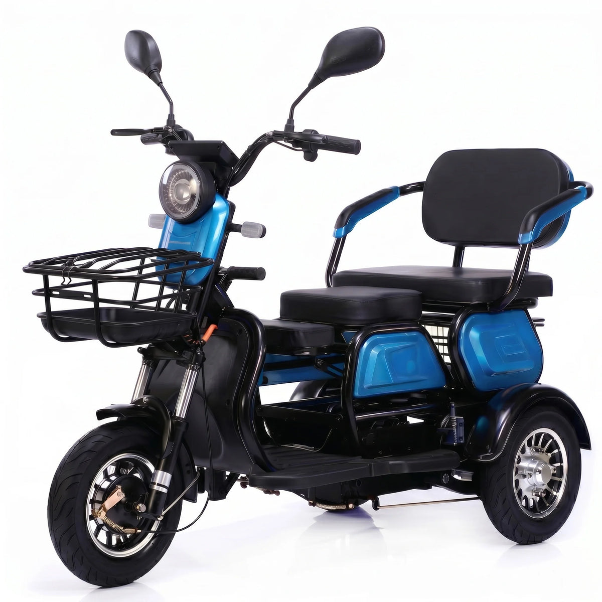 Tricicletă Electrică 3 scaune reglabile (1-3 locuri), Fără Permis, 1000W 60V20AH - Agrement - ROȘIE