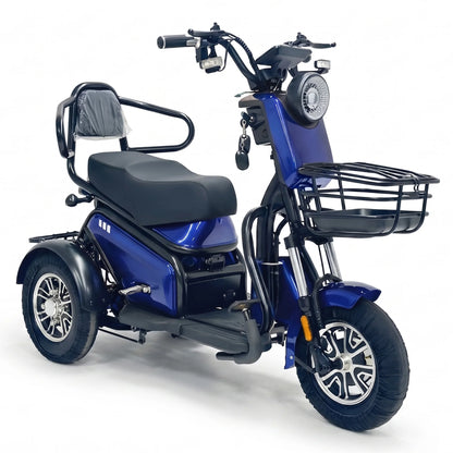 Tricicletă Electrică cu Șa Dublă, Fără Permis, 650W 60V20AH - Agrement - Roșie