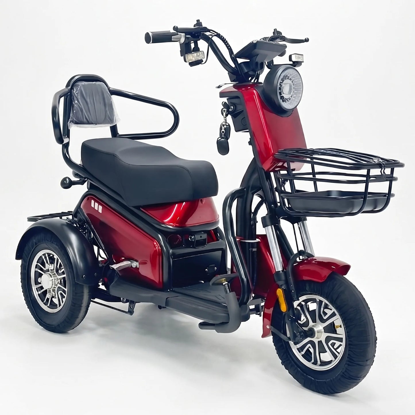 Tricicletă Electrică cu Șa Dublă, Fără Permis, 650W 60V20AH - Agrement - Albastră