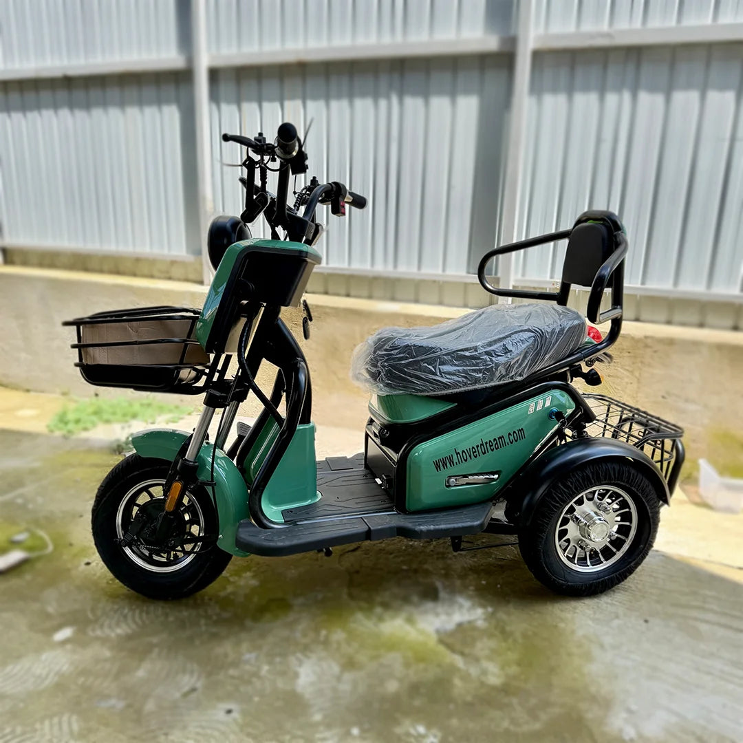 Tricicletă Electrică cu Șa Dublă, Fără Permis, 650W 60V20AH - Agrement - Verde