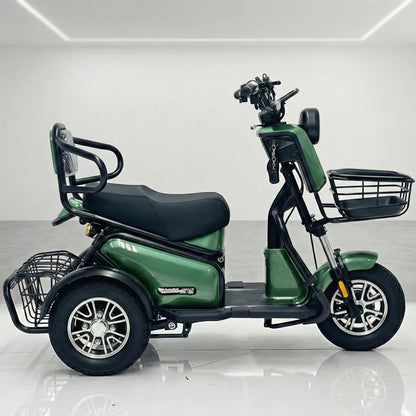 Tricicletă Electrică cu Șa Dublă, Fără Permis, 650W 60V20AH - Agrement - Verde