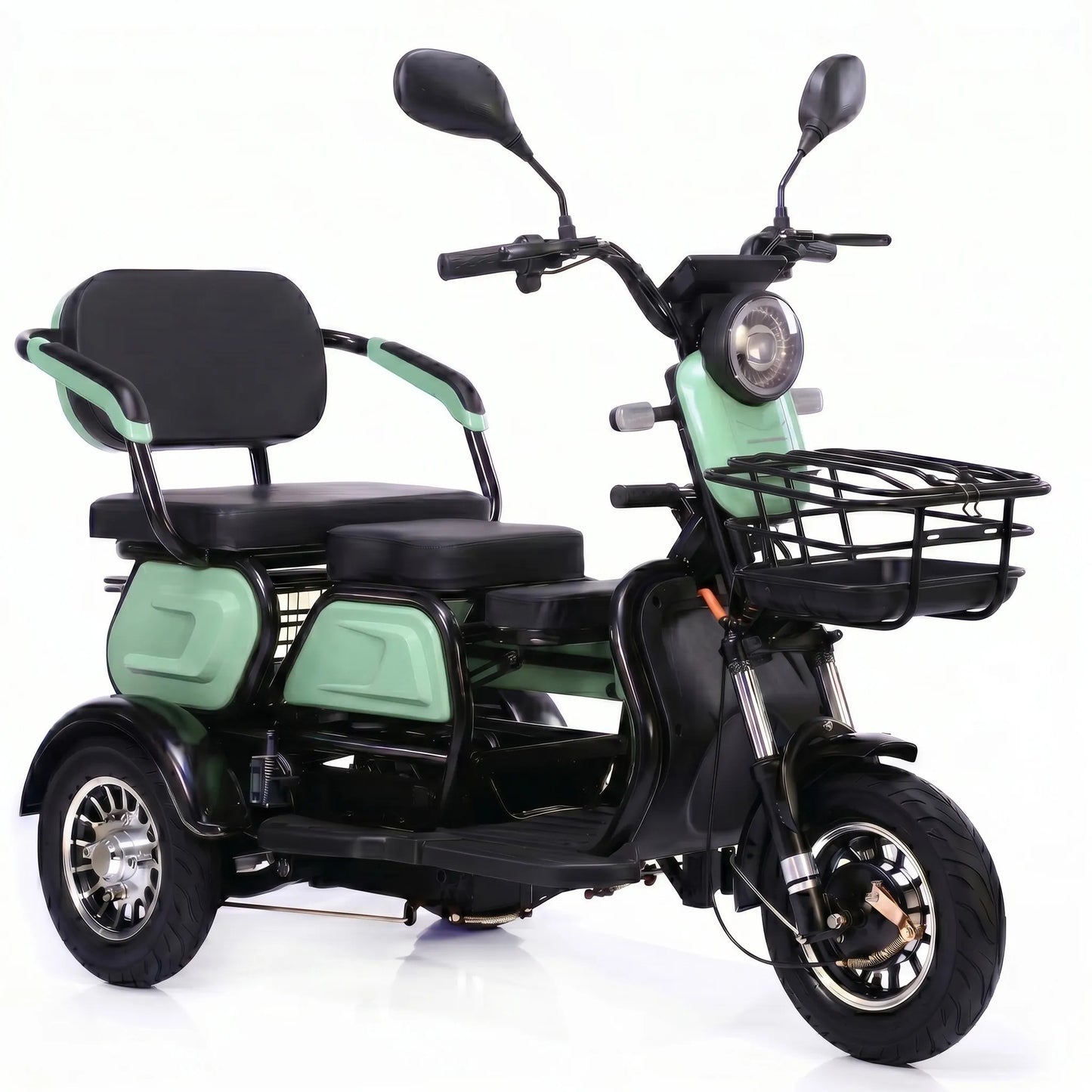Tricicletă electrică 1000W, culoare verde, ideală pentru agrement și plimbări.
