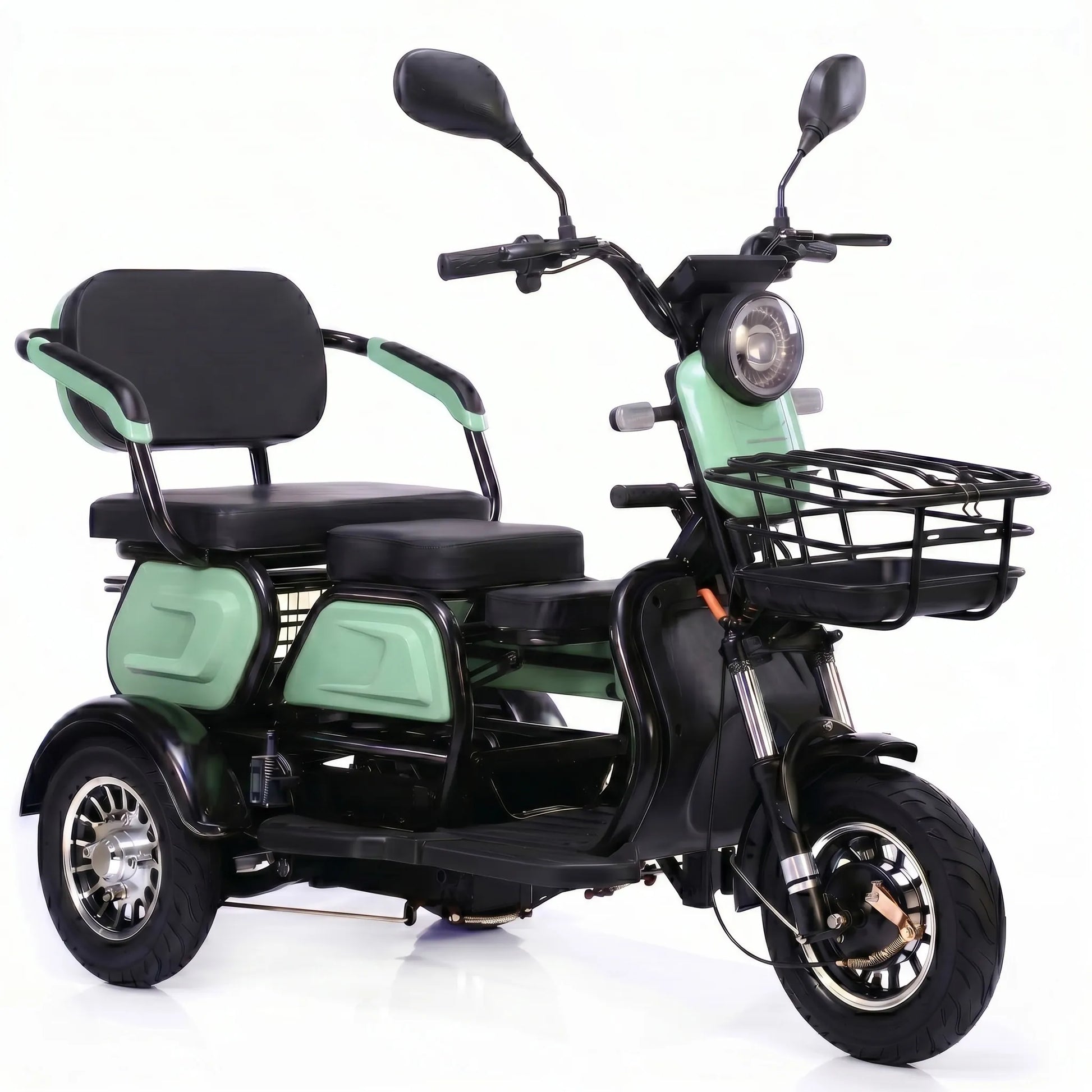 Tricicletă electrică 1000W, culoare verde, ideală pentru agrement și plimbări.